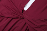 Halterneck Deep V Neck Backless Split Maxi Dress XEF-K25D88788