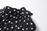 Polka Dots Print Backless Mini Dress XEF-K25D88364