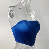 Backless Fishbone Corset Bustier Tank Top  GOMN-F09385