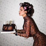 Leopard Print Long Sleeve Top Micro Flare Pants Suit XEF-K25S88816