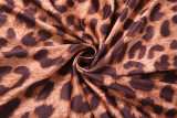 Leopard Print Long Sleeve Top Micro Flare Pants Suit XEF-K25S88816