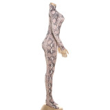 Fashion Print Long Sleeve Jumpsuit XEF-K25Q82561