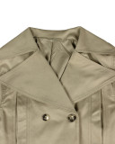 Double-breasted Lapel Tie Up Coat ZSD-0776