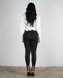 Double-breasted Lapel Tie Up Coat ZSD-0776