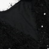 Deep V Neck Long Sleeve Mini Dress CYA-902210