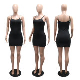 Lace Round Neck Dress+Sling Mini Dress  CYA-902185