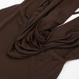 Mesh Long Sleeve Backless Mini Dress GSZM-D25DS582