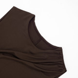 Sleeveless Ruched Solid Color Mini Dress GSZM-D26DS001