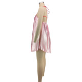 Halterneck Tie Up Backless Mini Dress XHXF-477