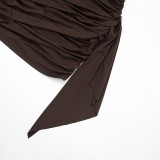 Sleeveless Ruched Solid Color Mini Dress GSZM-D26DS001