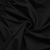 Solid Color Short Sleeve Romper+Mini Dress 2 Piece Set GSZM-J25ST482