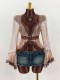 Lace Patchwork See Through Flare Sleeve Top GXIY-K25L1664