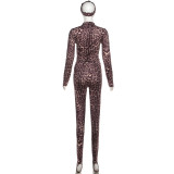 Leopard Print Long Sleeve Three Piece Pants Set GSLF-K25S86810