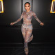 Print Long Sleeve See Through Two Piece Pants Set GSLF-K25S88792