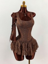 Sleeveless Lace Patchwork Mini Dress GXIY-K25L1805