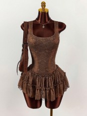 Sleeveless Lace Patchwork Mini Dress GXIY-K25L1805