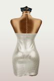 Solid Color Halterneck Backless Mini Dress GXIY-K25L1733