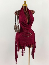 Halterneck Sleeveless Backless Mini Dress GXIY-K25L1826