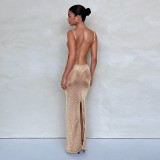 Sleeveless Backless Split Maxi Dress GYME-K24D48425
