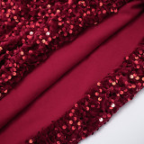 Sexy Off Shoulder Sequin Irregular Mini Dress GSZM-J25DS459