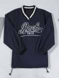 Letter Print Contast Color Loose Sweatshirt YWXS-XS-LR07234