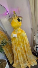 Printed Sleeveless Slim Maxi Dress GMSF-9608