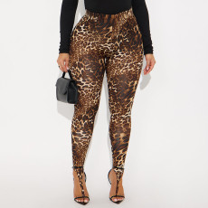 Leopard Print High Waist Tight Pants GDSF-J25PT470