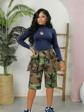 Camouflage Print Multi-pockets Casual Pants SH-391454