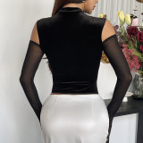Mesh See Through Long Sleeve Tops GOMN-71309