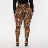 Leopard Print High Waist Tight Pants GDSF-J25PT470