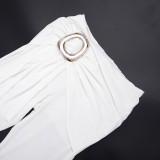 Solid Color Tight Sleeveless Two Piece Pants Set GDSF-J25ST472