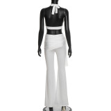 Solid Color Tight Sleeveless Two Piece Pants Set GDSF-J25ST472