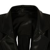 PU Leather Sleeveless Vest And Short 2 Piece Set AIL-341