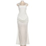 Solid Color Sleeveless Square Neck Maxi Dress GYME-K25D86960