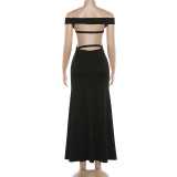 Sexy Hollow Out Backless Maxi Dress GYME-K25D89996