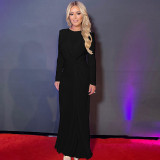 Long Sleeve Solid Color Slim Maxi Dress BLG-D4817237K
