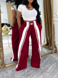Contrast Color Casual Wide Leg Pants AIL-342
