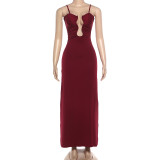 Sexy Sling Hollow Out Backless Maxi Dress GYME-K25D87473