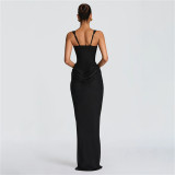 Solid Color Sleeveless Square Neck Maxi Dress GYME-K25D86960