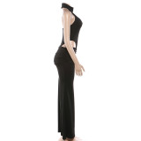 Solid Color Sleeveless Bodysuit Long Skirt 2 Piece Set GYME-K25S88526