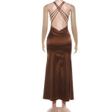 Deep V Neck Backless Evening Dress GYME-K25D86413
