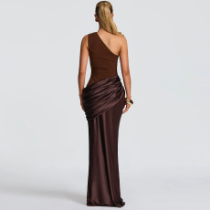Single Shoulder Backless Sleeveless Maxi Dress GYME-K25D87839