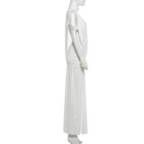 Solid Color Ruched Backless Maxi Dress GYME-K25D88753