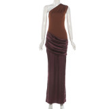 Single Shoulder Backless Sleeveless Maxi Dress GYME-K25D87839