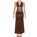 Deep V Neck Backless Evening Dress GYME-K25D86413