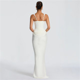 Solid Color Sleeveless Square Neck Maxi Dress GYME-K25D86960