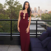 Sexy Sling Hollow Out Backless Maxi Dress GYME-K25D87473