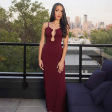 Sexy Sling Hollow Out Backless Maxi Dress GYME-K25D87473