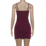 V Neck Backless Sling Mini Dress GYME-K25D88260