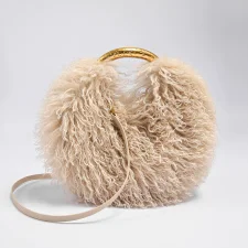 Faux Sheepskin Fleece Tote Bag Round Crossbody Bag HBRS-51216